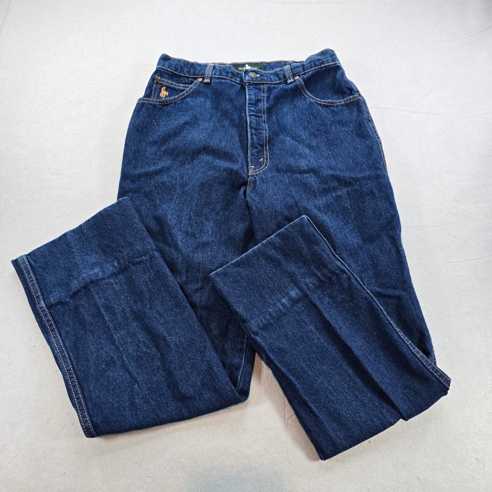 VTG 90s JCPenney Hunt Club High Rise Dark Wash Cuffed Straight Leg Mom Jeans 31